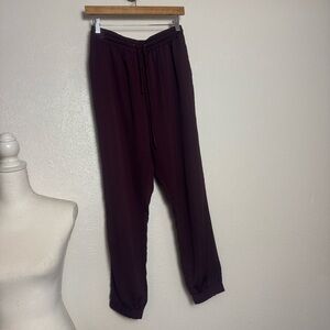 Tobi Burgundy‎ Pull On Jogger Satin Pants